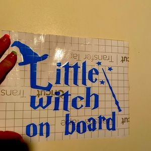 Little witch on board decal